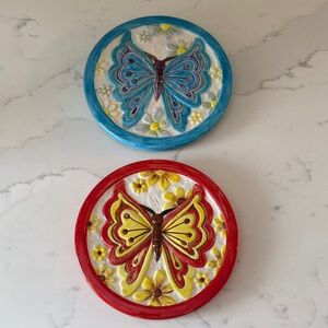 Vintage Butterfly Trivets Set of 2 Signed 80’s